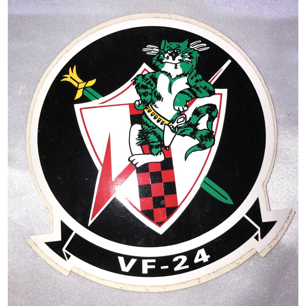 US Navy VF-24 Tomcat Jet Fighter Squadron 4" Helmet Vinyl Decal Sticker Misprint